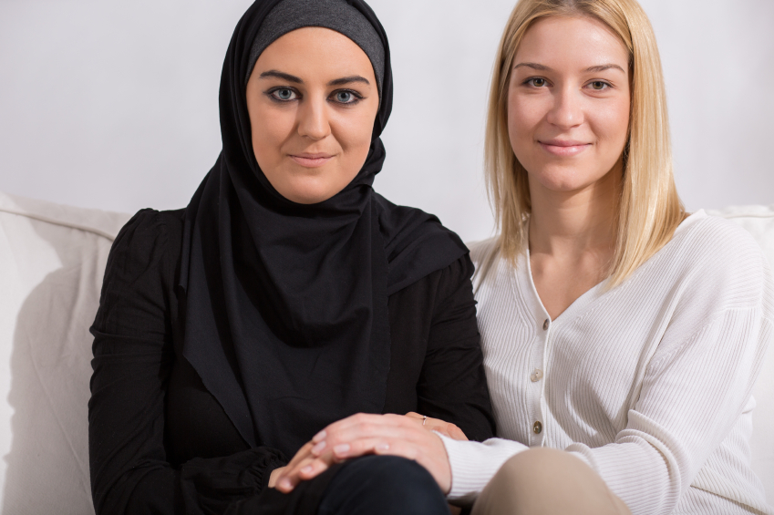 Muslim and christian girl - friends of different religion