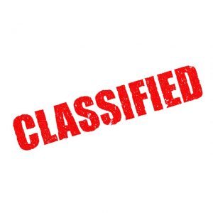 Image is the word classified in all caps, printed in red.