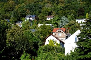 Image is of houses on a hillside.