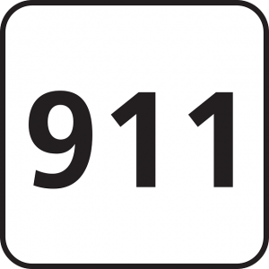 Image is of black 911 numbers against a white background.