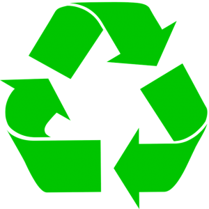 Image is a green recycling symbol against a white background.