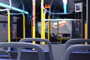 Image is the inside of a city bus.