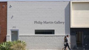 Image is the outside of the Philip Martin Gallery.