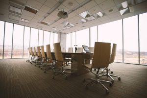 Image is the inside of a conference room in an office building.