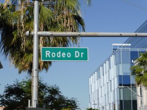 Image is a picture of the Rodeo Dr. Street sign in Los Angeles.