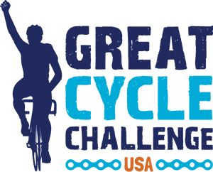 Image is the Great Cycle Challenge USA logo.