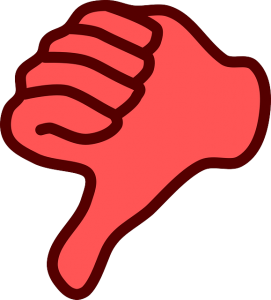 Image is an illustration of a thumbs down sign.