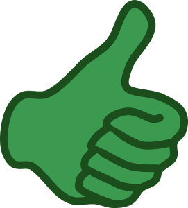 Image is an illustration of a thumbs up sign.