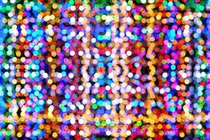 Image is a close up of a bunch of holiday lights.