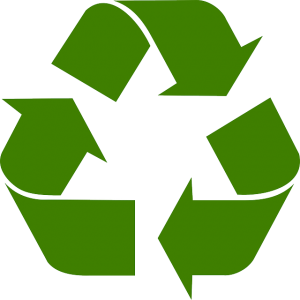 Image is an illustration of a green recycling symbol.