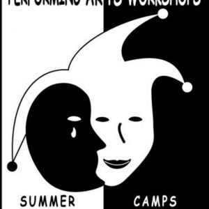 Image is the Performing Arts Workshops summer camp logo.