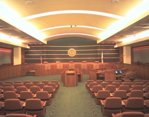 Image is of the inside of the Culver City Council chambers.
