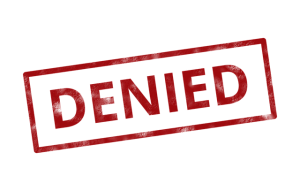 Image is a "denied" stamp, in red ink against white.